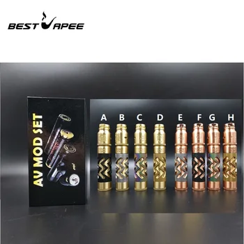 

AV II Hollowing out Mech Mod kit Vape Pen 18650 Battery 510 thread connection Mech Mod Brass Material Mechanical Mod vape mod