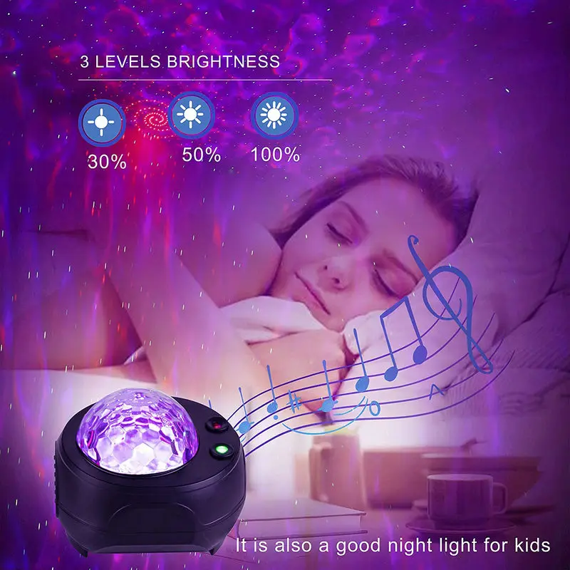 cool night lights Galaxy Star Projector Starry Sky Night Light Ocean Wave Nebula Cloud Lamp Bluetooth Speaker For Bedroom Decor Kids Adults Gifts portable night light