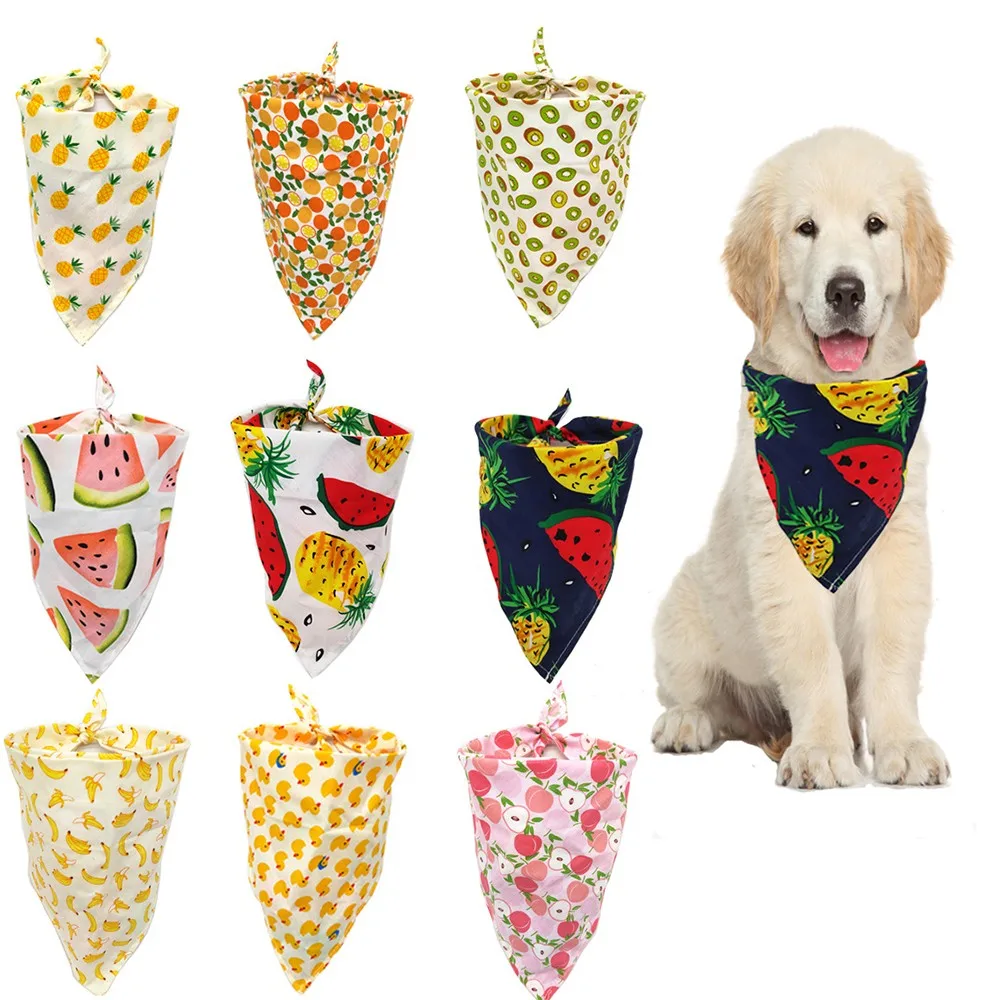 Регулируемый размер собака галстук-бабочка для кота шарф собака бандана фруктовый принт собачий шарф для питомца аксессуары для ухода за домашними животными Персонализированная собачья бандана
