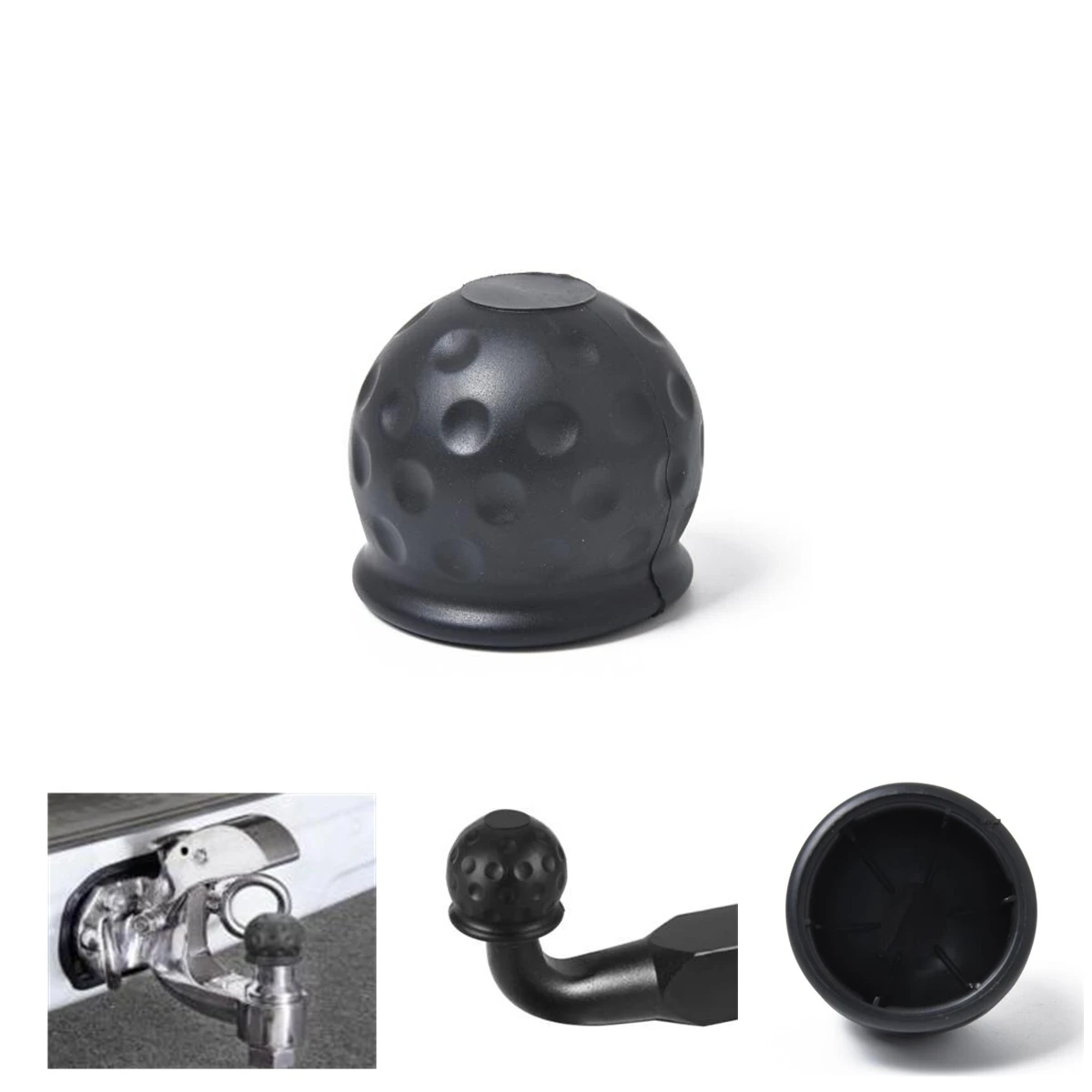 

1Pcs 50mm Tow Ball Cover Car Towbar Towball Black Cap Protective Cover For RV Truck Camper Car Accessories