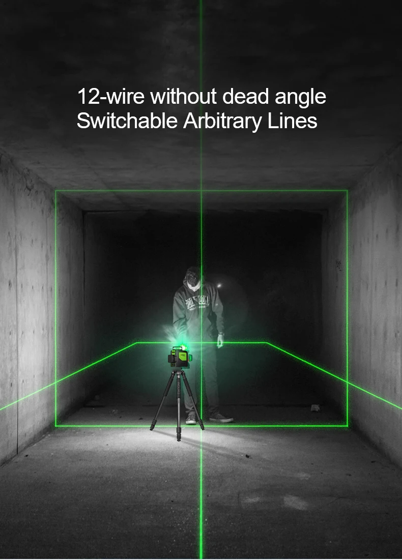 Лазер sndway нивелиры лазерный уровень 360 градусов зеленый лазерный уровень 3D поворотный самонивелирующийся вертикальный горизонтальный 12 линий лазерный нивелир