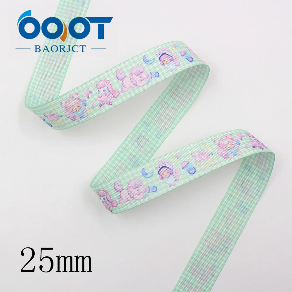 OOOT BAORJCT I-191123-2621, 25 мм 10 ярдов двухсторонний мультфильм девушка корсажные ленты, лук Кепка, одежда, украшения для вечеринки сделанные своими руками