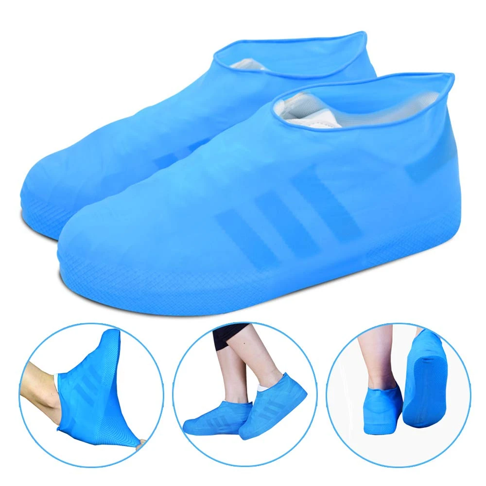 Reusable Rain Snow Boot Shoe Covers Waterproof Rain Socks Silicone