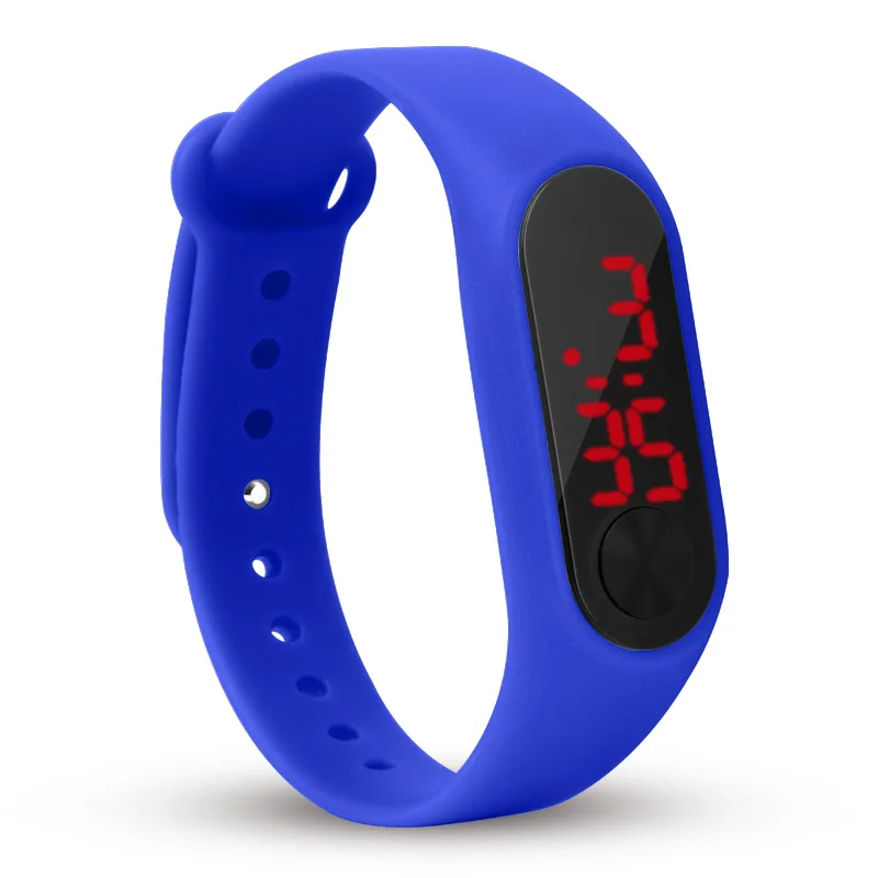 Детские наручные часы, светодиодный цифровой браслет, детские спортивные часы для мальчиков и девочек, электронные часы с датой, Reloj Infantil - Цвет: Dark blue