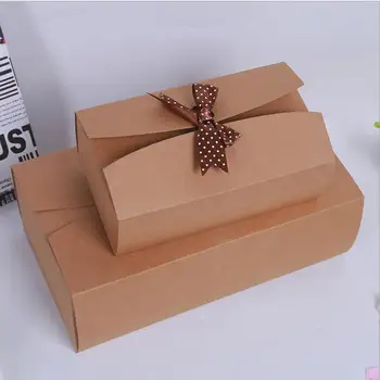 

20Pcs 2 sizes Cardboard Present Box Boutique Packaging Gift Box 350gsm Kraft Paper Boxes Birthday Party Wrapping Supplies