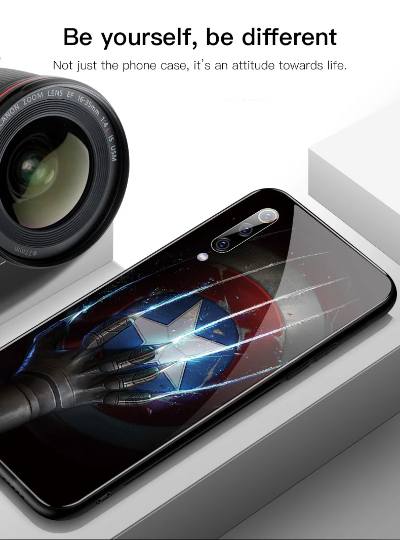 Чехол для телефона Marvel Америка Капитан стекло для Xiaomi mi 8 9 SE Lite F1 9T красный mi Note 5 6 7 8 Pro Plus Черная пантера