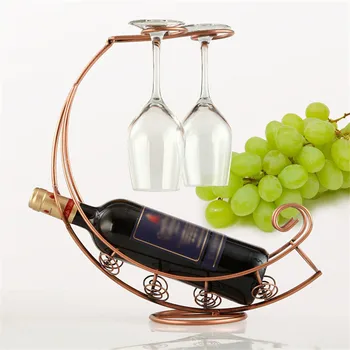 

Antique Metal Black/Bronze Metal Wine Bottle Champagne Storage Holder Rack Bar Stand Bracket Display Stand Bracket Decor