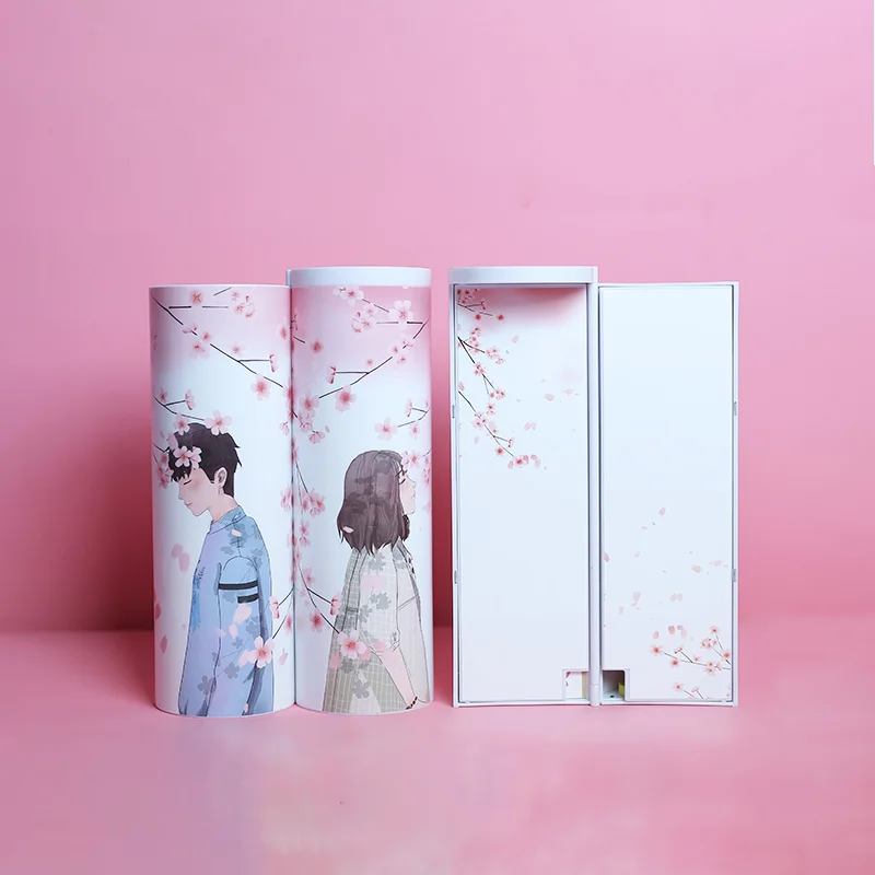 Romantic Sakura Newmebox модные школьные пеналы Kawaii Канцелярские Коробки для девочек милые косметические коробки многофункциональные длинные стильные подарки - Цвет: Romantic Sakura