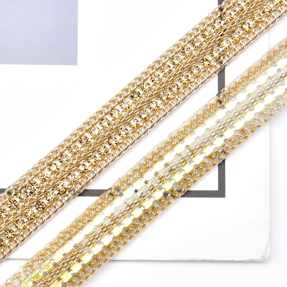5 Yards Glitter White Crystal Rhinestone Tape Trim Self-Adhesive Glass  Appliques Diamond Sticker For Dress Shoe Adornment Ribbon