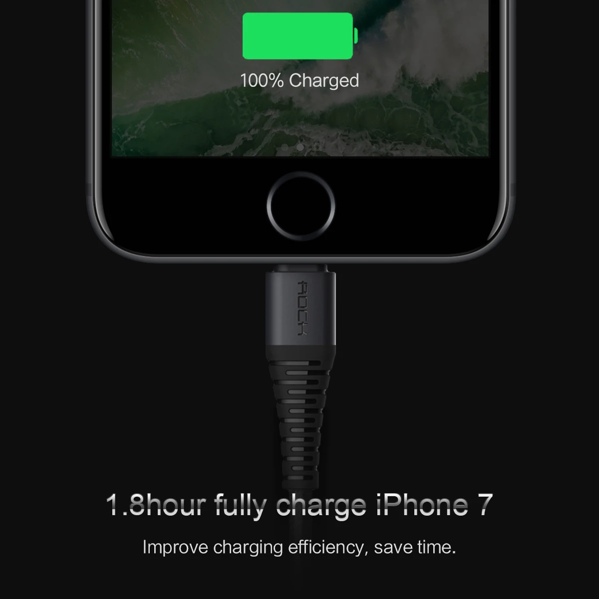 Rock для USB защитный кабель зарядное устройство для iPhone xs max xr x 8 7 6s plus 5 apple ipad pro Кабель для быстрой зарядки данных 1 м 2 м 8 pin 2A