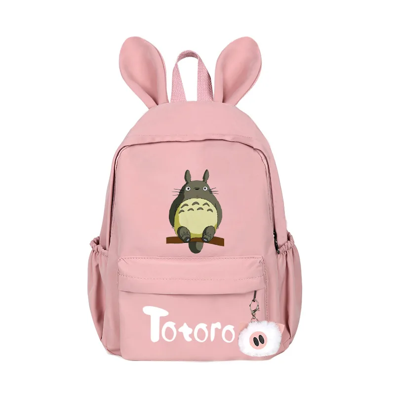 Новые детские рюкзаки с героями мультфильмов Kawaii, школьные парусиновые рюкзаки с изображением мыши Тоторо для мальчиков и девочек, модные повседневные школьные сумки с заячьими ушками