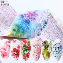 10 шт., смешанные наклейки на ногти в виде цветка розы и листьев, художественные наклейки из фольги, 3D переводные наклейки для дизайна ногтей, слайдер с буквами, украшение для маникюра CH1538