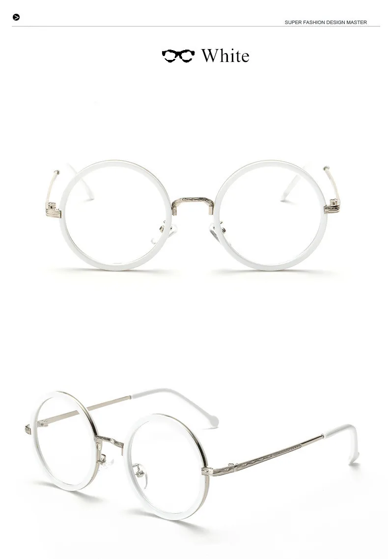 YOOSKE ретро круглые женские очки оправа прозрачные линзы близорукость оправы для очков мужские прозрачные оптические очки по рецепту