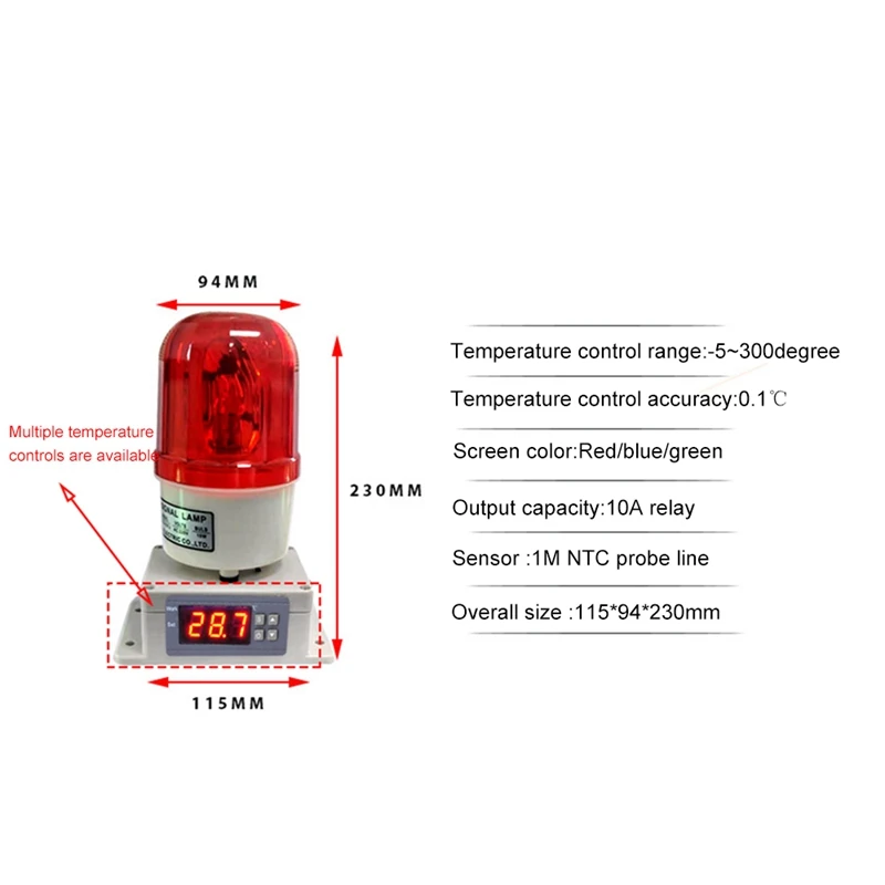 Temperature Alarm Thermostat Machine Room Farm Oven