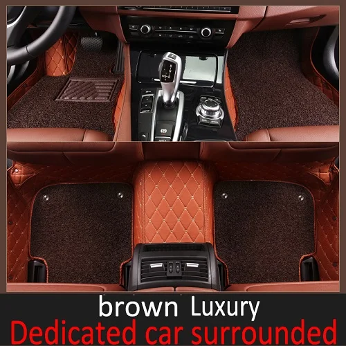 brown Роскошные автомобильные коврики для всех моделей для Honda Everus Crider Acura CDX MDX RDX коврики для автомобилей TL TLX ZDX Spirior - Название цвета: brown
