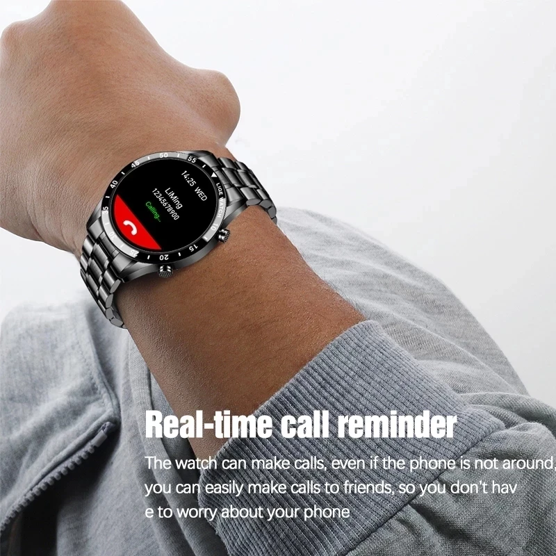 LIGE 2022 Full circle touch screen steel Band luxury Bluetooth call Men smart watch Waterproof Sport Activity fitness watch+box