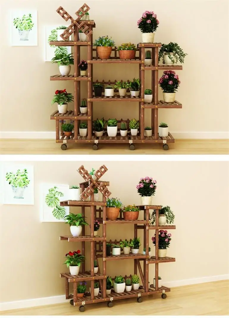 Деревянная лестница, деревянные полки для Escalera Decorativa Madera Stojaki Stojak Na Kwiaty, полка для растений, Балконная полка, напольная Цветочная стойка