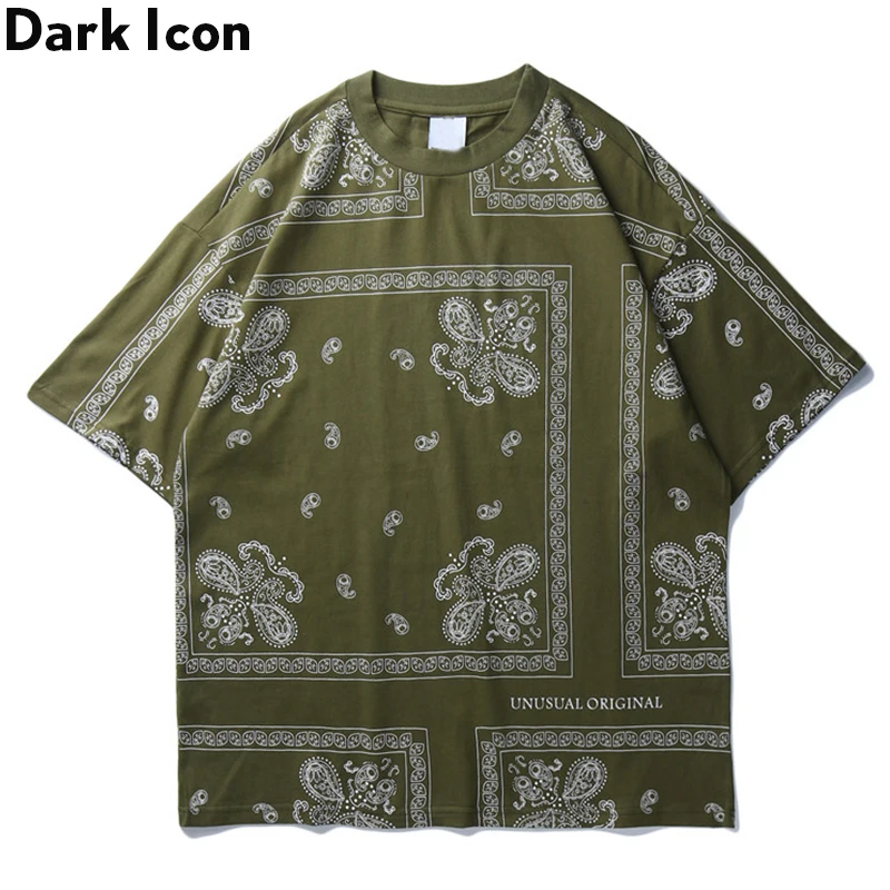 Dark Icon Bandana Футболка мужская женская с вырезом лодочкой Paisly мужские футболки хип-хоп Футболка уличная одежда