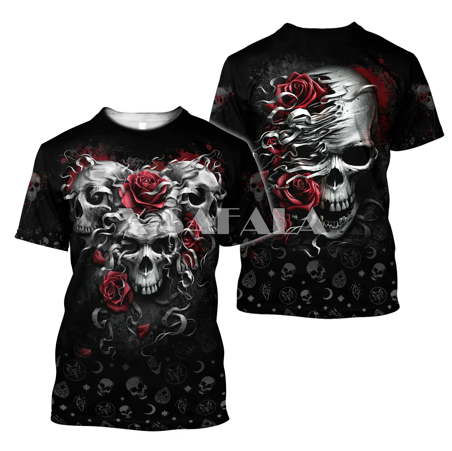 Summer Fashion Men Women Unisex T shirt Grim Reaper Skull Girl 3D Printed shirts Harajuku Casual Tee Tops-11 | Мужская одежда