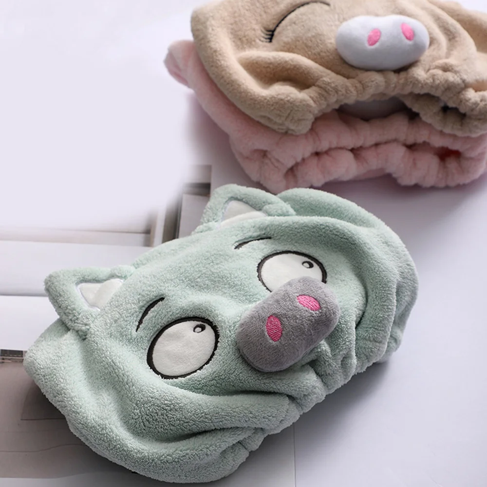Шапочка для душа мультяшная Коралловая флисовая Шапочка для душа портативный сухой головной убор для волос аксессуары для ванной для женщин