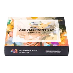 Boîte de 48 Pigments acryliques, fournitures artistiques professionnelles de 22ml pour chaque Tube de dessin, servir avec des pinceaux à Air supplémentaires gratuits 