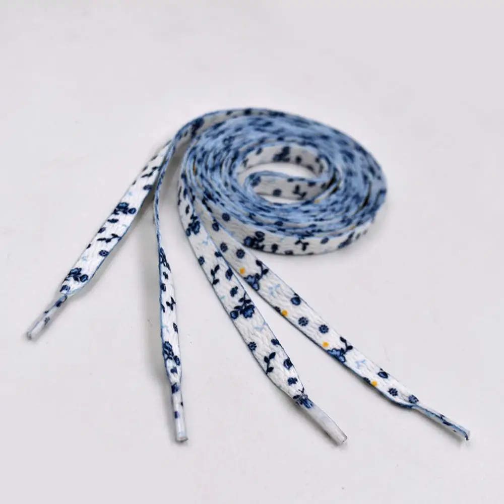blue 120cm 1 пара модных красивых градиентных шнурки для спортивной обуви Повседневные Вечерние яркие цветные шнурки тканевые Шнурки плоские шнурки для молодых женщин - Цвет: blue 120cm