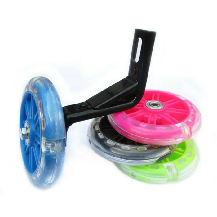 1 Pair Children Kids Bicycle Bike Training Wheels Flash Stabilisers Safe For Cycling Balance THJ99