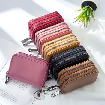 

2020 Fashion Women Business Card Holder Bank Credit Cards ID Case Zipper Bag Wallet Organizer