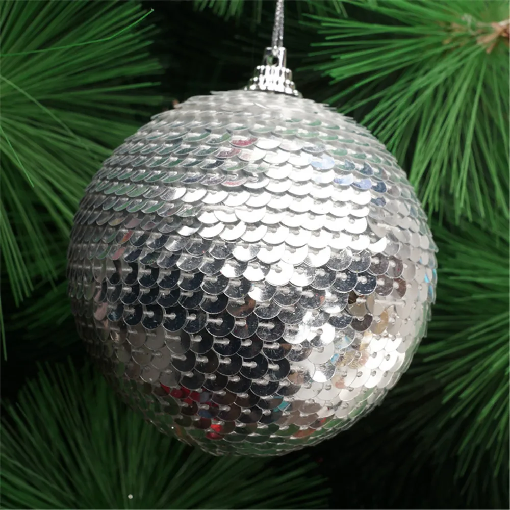Рождественское, с блестками блестящие шары шарики орнамент с рождественской елкой украшения(8 см), с Рождеством блестящие шары со стразами#45