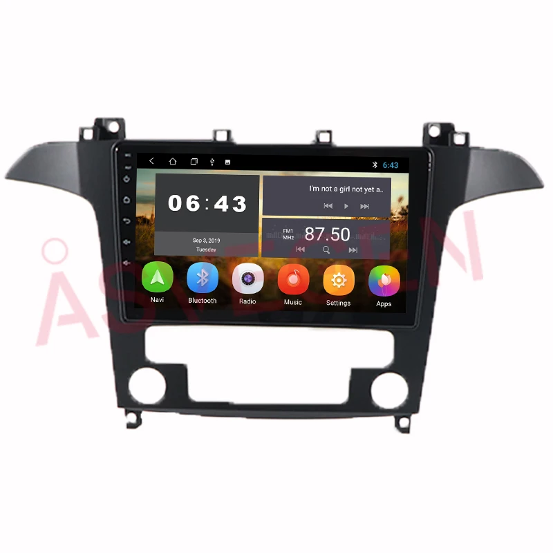 9 Inch Android 10 Car Multimedia Player For Ford S-MAX S MAX 2007-2008 Auto Radio GPS Navigation With Carplay Vehicle Navigator