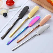 304 Нержавеющая сталь нож для масла и сыра десертное варенье разбрасыватель удобрений крем золотистый и черный цвета розового золота Ножи s западные столовые приборы для завтрака