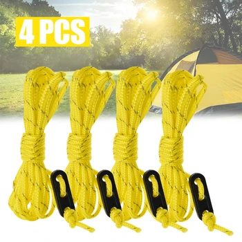 

4pcs Multifunction Tent Rope Tent Accessories Outdoor Sports Camping Hiking 233cm Durable Polypropylene Rope Mayitr