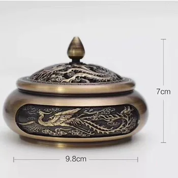 

Three-legged pure copper to create a dragon and fireproof cotton household incense burner pure copper to create a simple c