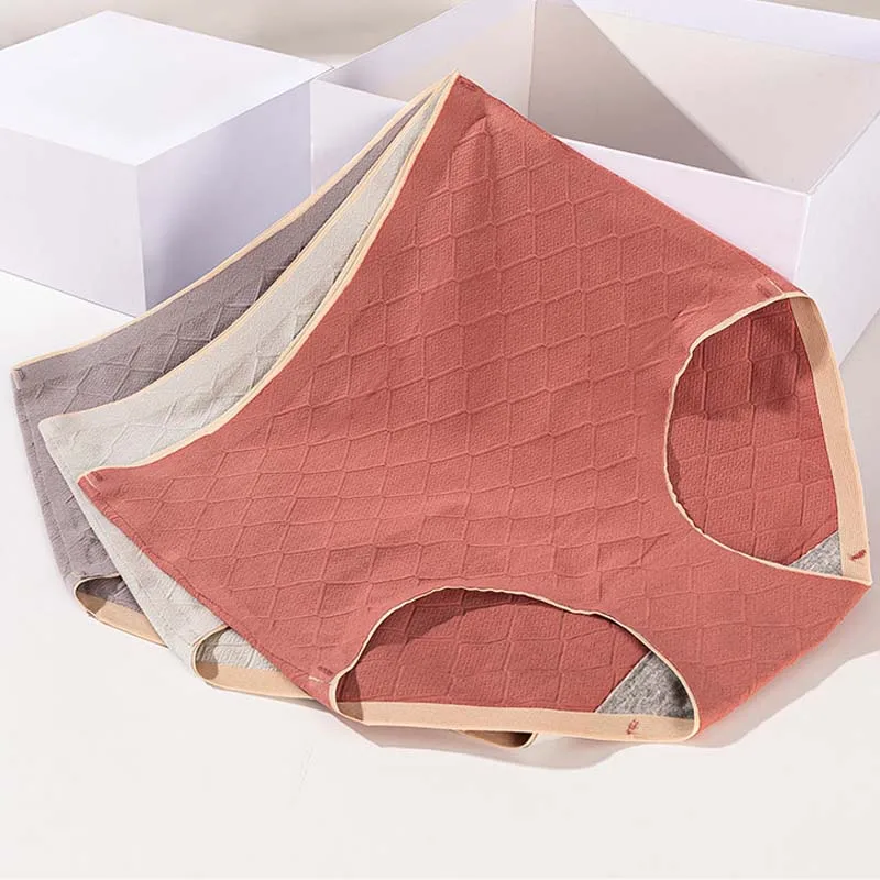 

Wasteheart Women Fashion Red Cotton High Waist Panties Underwear Lingerie Seamless One-Piece Briefs Underpants M L XL Plus Size