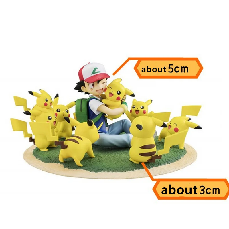 Pokemon Anime Action Figures PVC Toys Satoshi Pikachu Ash Ketchum Diorama Figurine Model Game Pokemon Juguetes Cute Toys Figma