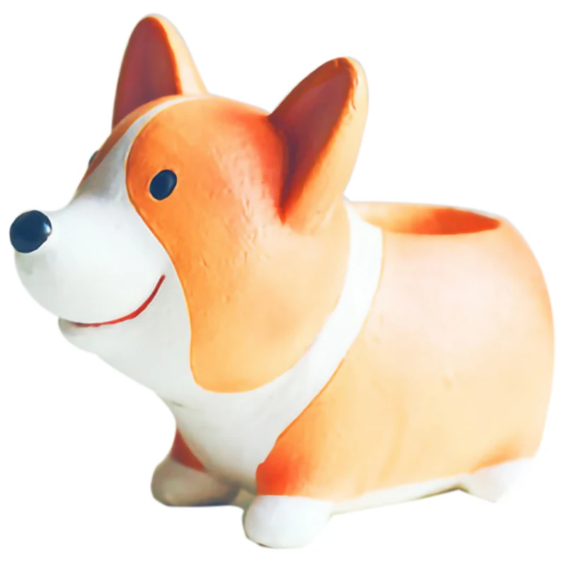

1Pc Creative Resin Corgi Succulent Plant Pots Mini Flower Pot Decorative Desktop Flowerpot Garden Home Garden Decoration