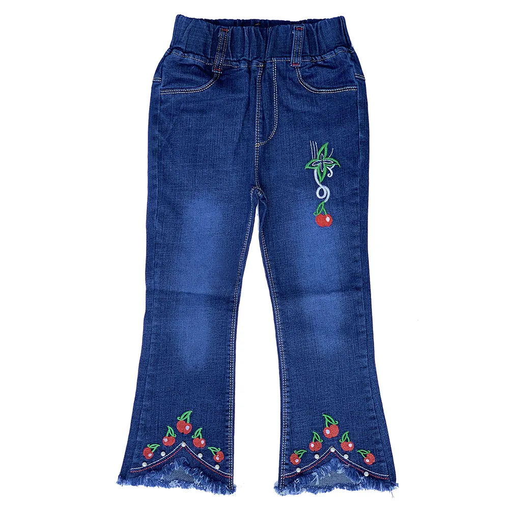 Весенне-осенние джинсы для девочек 7-12 лет, джинсовые штаны, детские ковбойские джинсы для девочек