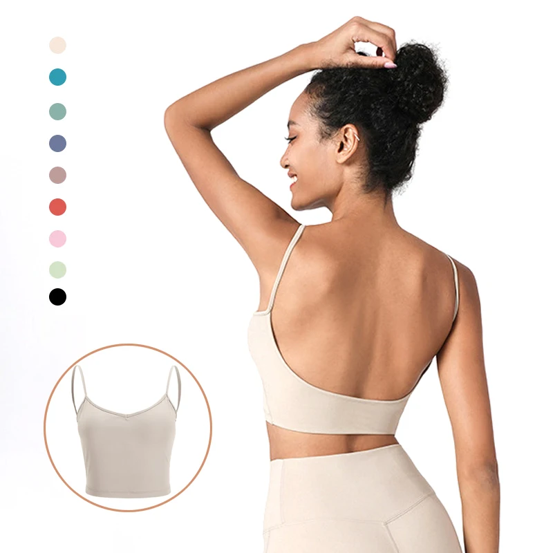 

Yoga Backless Sports Top Shockproof Fitness Sportswear Pilate Seamless Bras Athletic Vest for Gym Exercise Running Stretch Shirt
