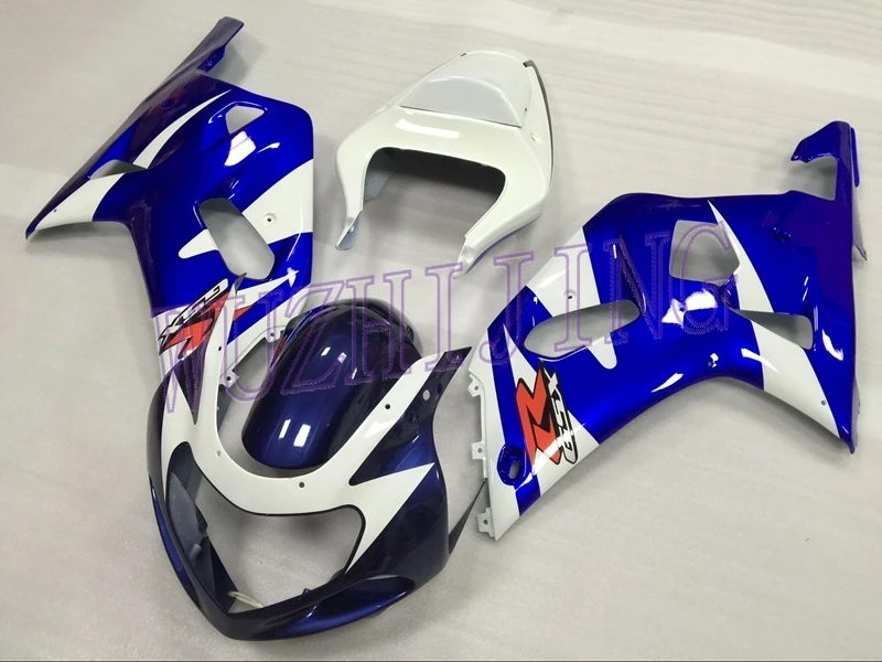 Кузов GSX R 600 750 1000 2002 обтекатель GSXR600 GSXR750 GSXR1000 2002 сине-белые черный 2000-2003 K1-2 - Цвет: 600 750 01-03