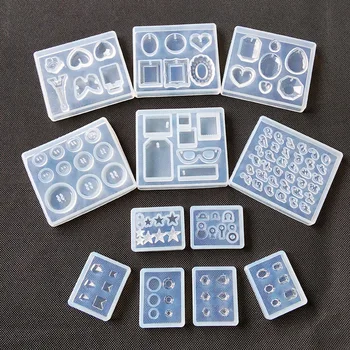 

1PC Pendant Craft DIY Transparent UV Resin Liquid Silicone Combination Molds for DIY Making Finding Accessories