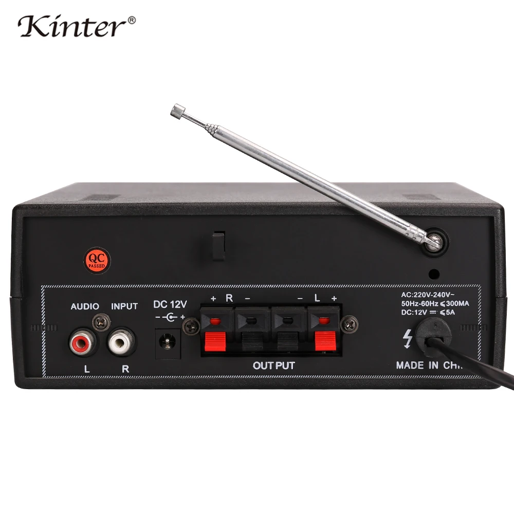 Kinter-003 power amplifier audio with USB SD AUX input play hifi stereo sound supply power 110V and DC12V remote control