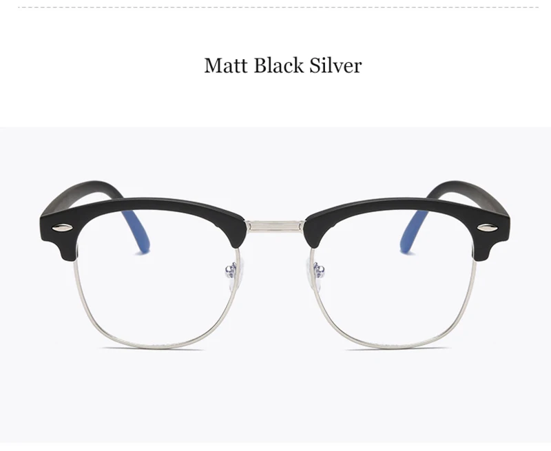 Полуметаллические очки для компьютерных игр, оптическая стеклянная оправа для мужчин и женщин, антибликовое стекло для глаз es, синий светильник, блокировка UV400 - Цвет оправы: Matt Black Silver