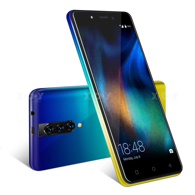 XGODY 4G смартфон с двумя sim-картами 5," 18:9 Android 9,0 мобильный телефон 2 Гб ОЗУ 16 Гб ПЗУ MTK6737 четырехъядерный 2800 МП WiFi мАч мобильный телефон - Цвет: Blue Gradient Gold