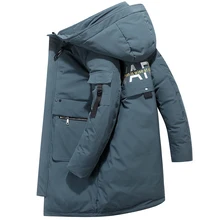 Высококачественный пуховик, сохраняющий тепло, Мужская Зимняя Толстая парка, пальто, камуфляжное, белое, черное, на утином пуху, 1905 Новая мода