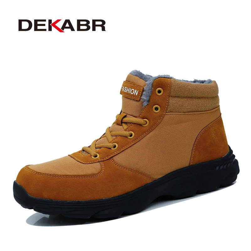 

DEKABR Cow Suede Men Boots Autumn Winter Ankle Boots Fashion Footwear Lace Up Shoes Men High Quality Working Boots Size 39~46
