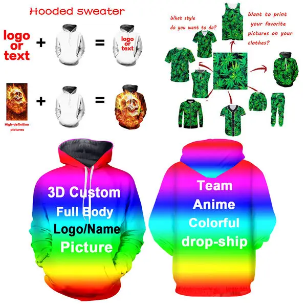 custom 3d hoodies Роскошные куртки на молнии с 3D принтом красного, синего, белого цвета с флагом+ штаны, комплект, унисекс, куртка для школьной формы, спортивные костюмы для бегунов, комплекты на заказ, S-7XL - Цвет: custom 3d hoodies