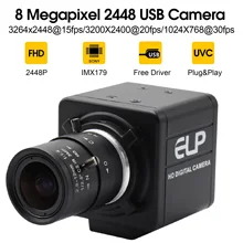 8MP 3264X2448 USB камера машинное видение веб-камера 2,8-12 мм варифокальный объектив CS Мини чехол промышленная камера с интерфейсом USB