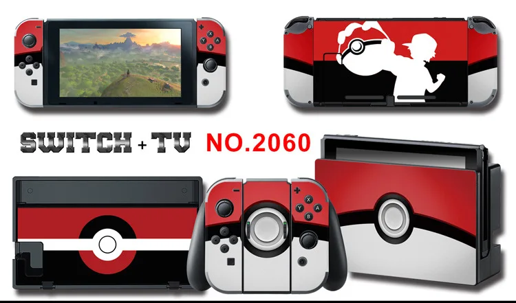 1set New Cute Anime Full Body Sticker for NS Switch Protective Cover Skin Colorful Art for Game Console Joy-Con Controller Decor