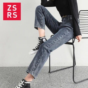 

Zsrs Vintage Blue Jeans Woman High Waist Jeans Plus Size Jean Boyfriend Straight Jeans Autumn Spring 2020 New Denim Jeans