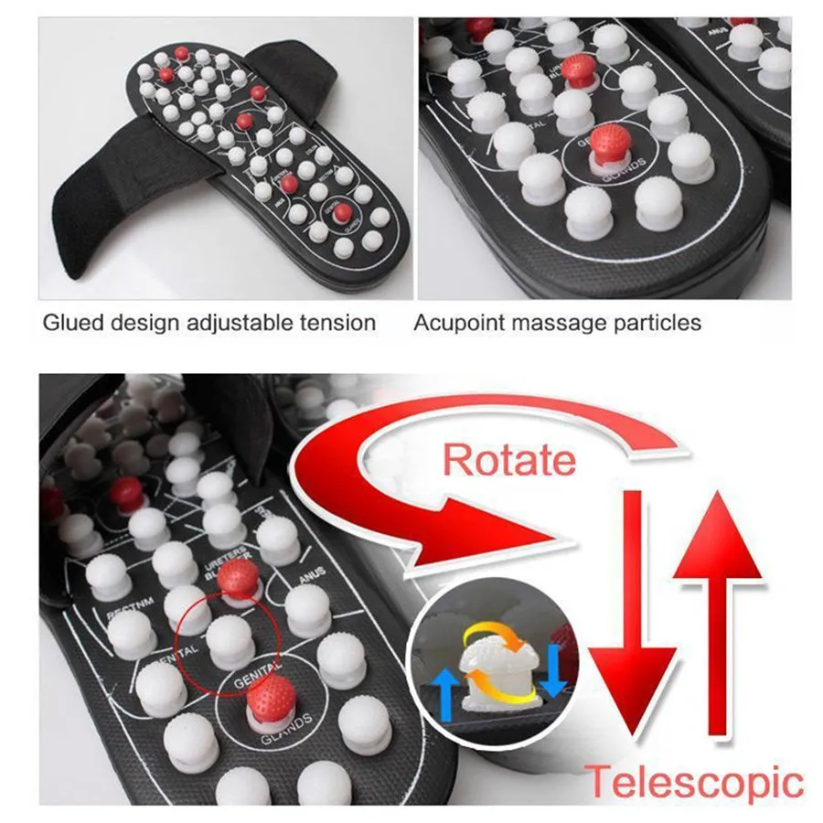 ladies men's foot massage therapy activation care adjustable sandals slippers foot health massage shoes magnetic therapy 35A14 (30)